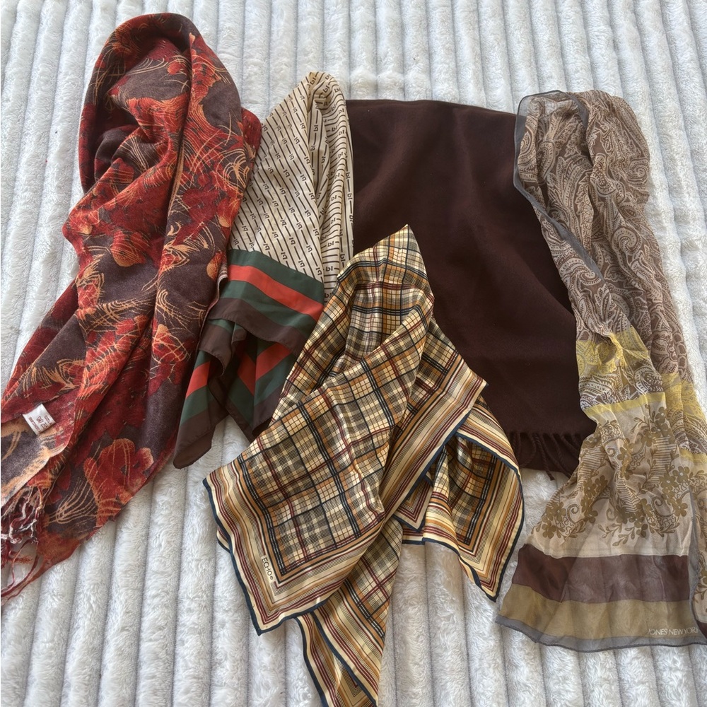 Assorted Patterned Vintage Scarves Collection Bun… - image 1